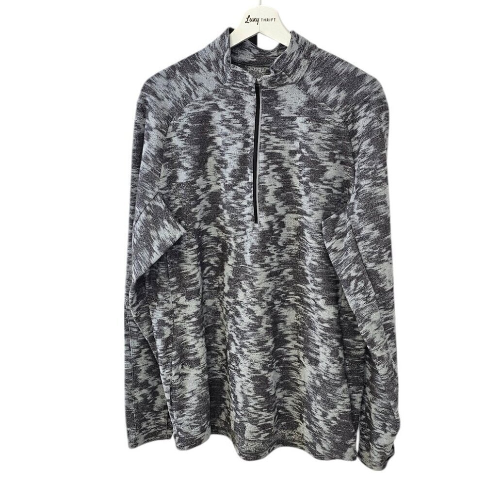 Lululemon Mens Surge Warm Half-Zip Data Rush Mini Jacquard Rhino Grey, Rulu, XL